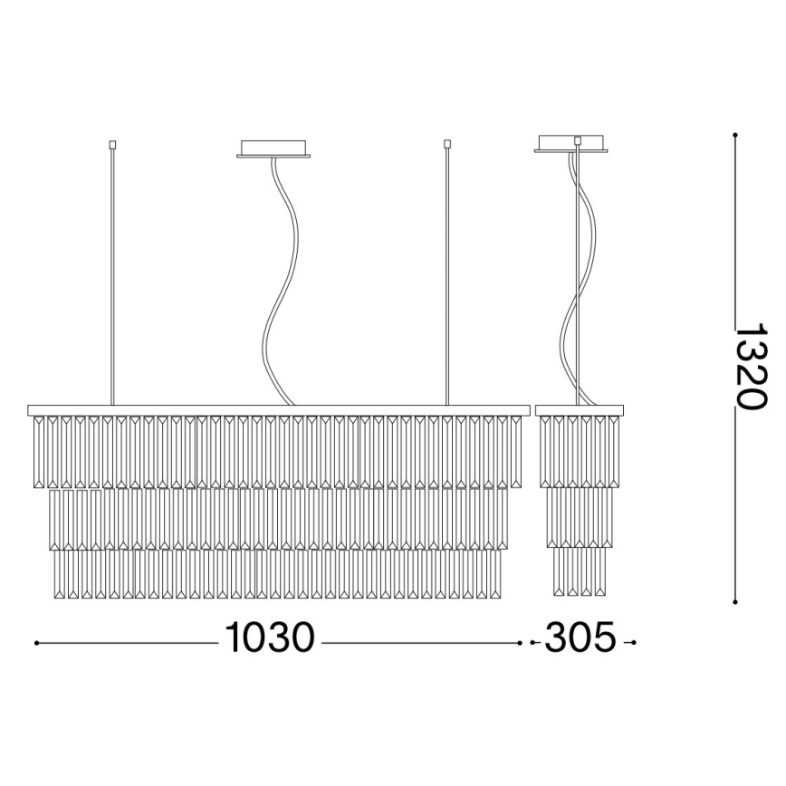 Ideal Lux - Lysekrone i krystal MARTINEZ 8xE14/40W/230V