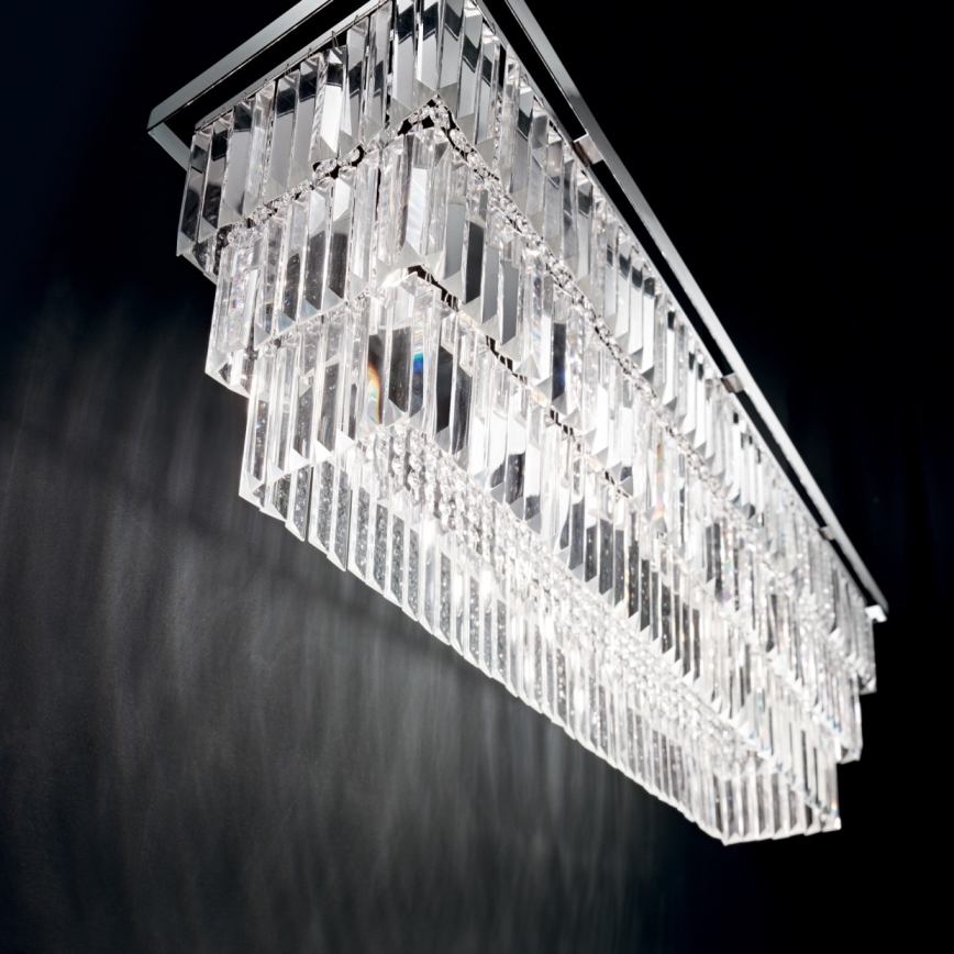Ideal Lux - Lysekrone i krystal MARTINEZ 8xE14/40W/230V skinnende krom