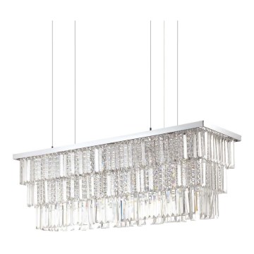 Ideal Lux - Lysekrone i krystal MARTINEZ 8xE14/40W/230V skinnende krom