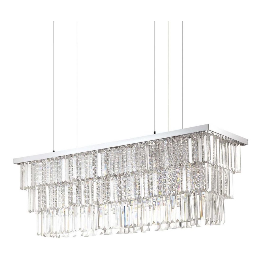 Ideal Lux - Lysekrone i krystal MARTINEZ 8xE14/40W/230V skinnende krom