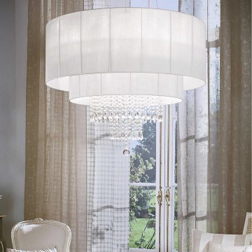 Ideal Lux - Lysekrone i krystal OPERA 10xE27/60W/230V diameter 90 cm hvid