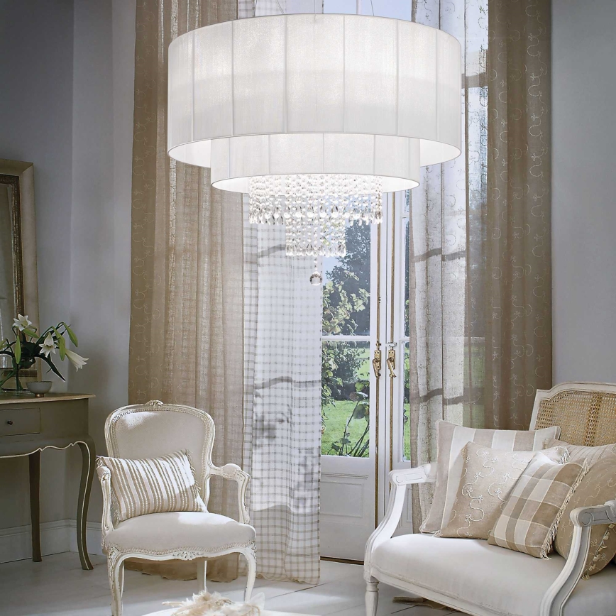 Ideal Lux - Lysekrone i krystal OPERA 10xE27/60W/230V diameter 90 cm hvid