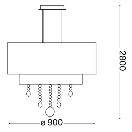 Ideal Lux - Lysekrone i krystal OPERA 10xE27/60W/230V diameter 90 cm hvid