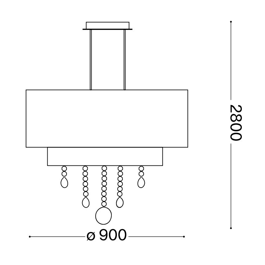 Ideal Lux - Lysekrone i krystal OPERA 10xE27/60W/230V diameter 90 cm hvid