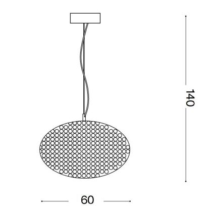 Ideal Lux - Lysekrone i krystal ORION 12xE14/40W/230V diameter 60 cm sølvfarvet