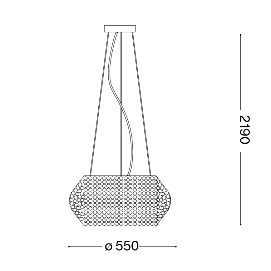 Ideal Lux - Lysekrone i krystal PASHA 10xE14/40W/230V diameter 55 cm guldfarvet