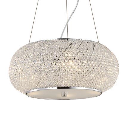 Ideal Lux - Lysekrone i krystal PASHA 10xE14/40W/230V diameter 55 cm skinnende krom