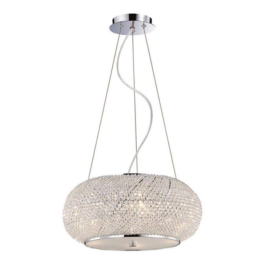 Ideal Lux - Lysekrone i krystal PASHA 10xE14/40W/230V diameter 55 cm skinnende krom