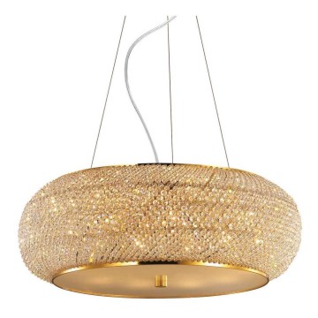 Ideal Lux - Lysekrone i krystal PASHA 14xE14/40W/230V diameter 65 cm guldfarvet
