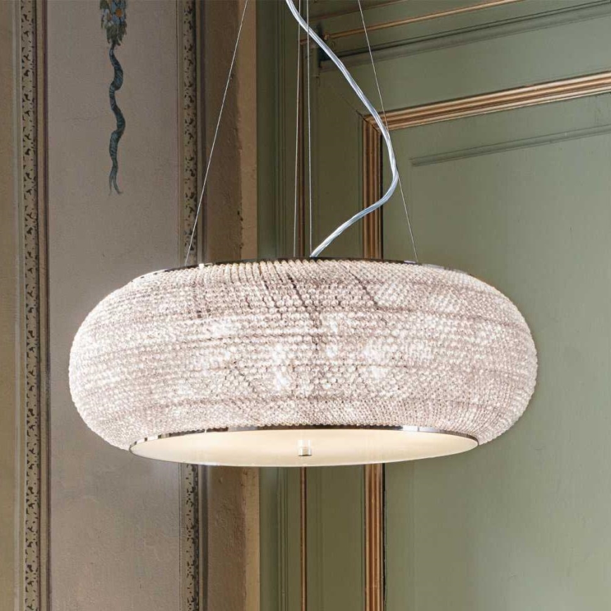 Ideal Lux - Lysekrone i krystal PASHA 14xE14/40W/230V diameter 65 cm skinnende krom