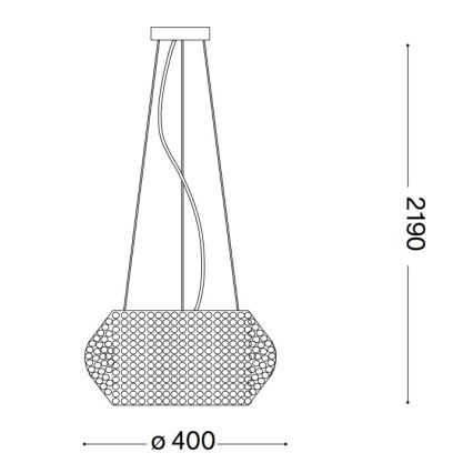 Ideal Lux - Lysekrone i krystal PASHA 6xE14/40W/230V diameter 40 cm guldfarvet