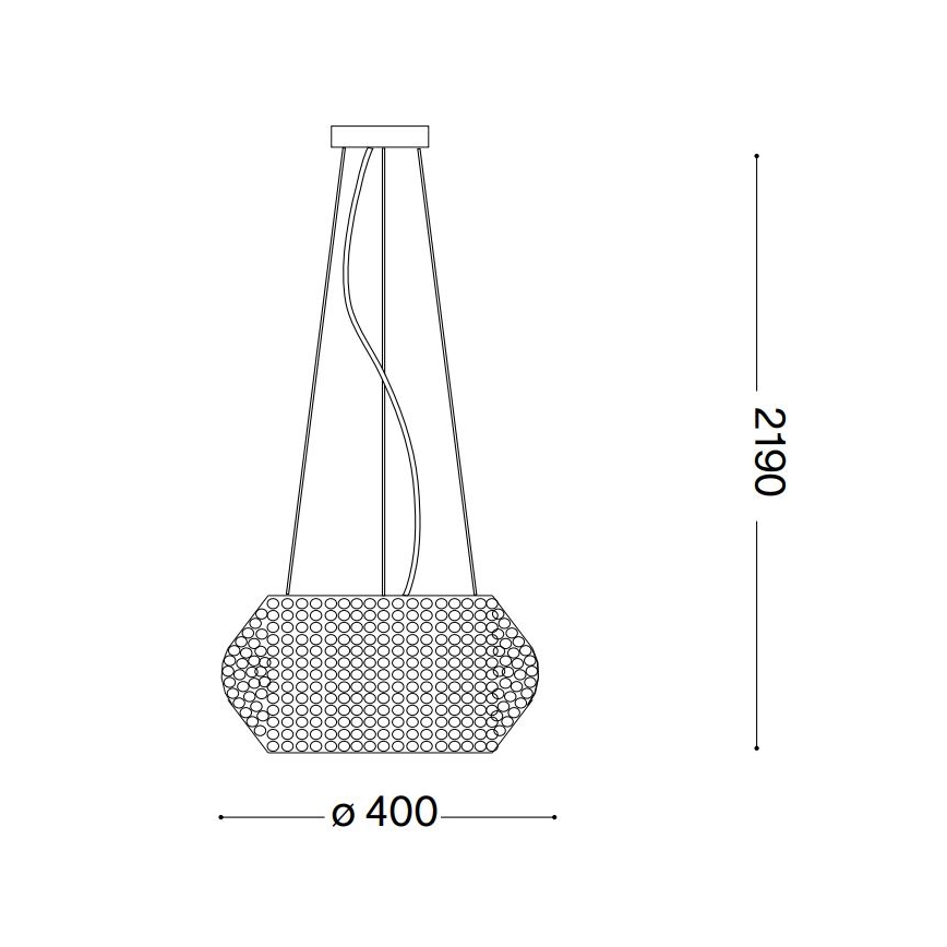 Ideal Lux - Lysekrone i krystal PASHA 6xE14/40W/230V diameter 40 cm guldfarvet