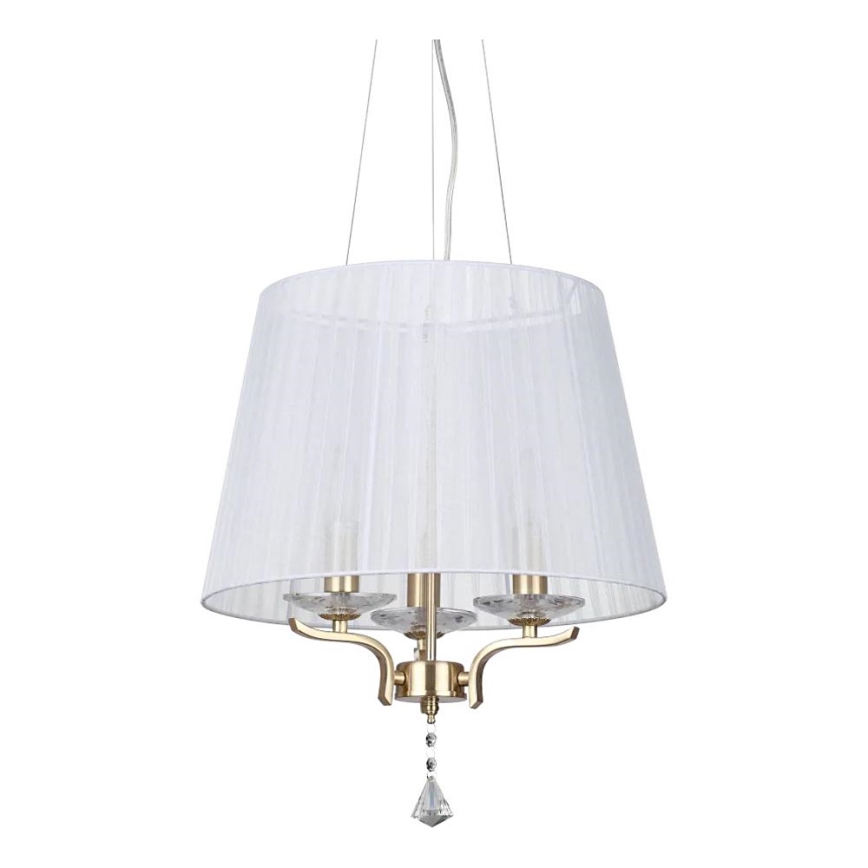 Ideal Lux - Lysekrone i krystal PEGASO 3xE14/28W/230V diameter 40 cm guldfarvet