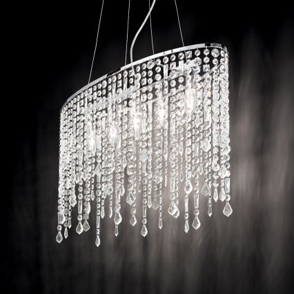 Ideal Lux - Lysekrone i krystal RAIN 5xE14/40W/230V transparent