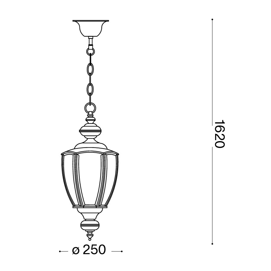 Ideal Lux - Lysekrone med kæde 1xE27/60W/230V Ø 25 cm blank krom