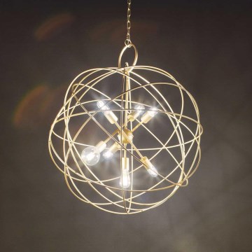 Ideal Lux - Lysekrone med kæde KONSE 7xE27/60W/230V Ø 80 cm guld