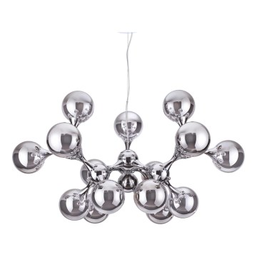 Ideal Lux - Lysekrone med wireophæng NODI 15xE14/28W/230V Ø 105 cm blank krom