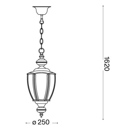 Ideal Lux - Lysekrone på kæde 1xE27/60W/230V Ø 25 cm bronzefarvet
