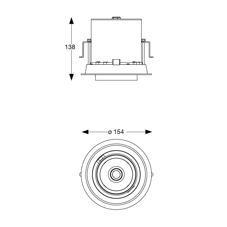 Ideal Lux - LED indbygningsspot NOVA LED/30W/230V 3000K CRI 90 Ø 15,4 cm sort