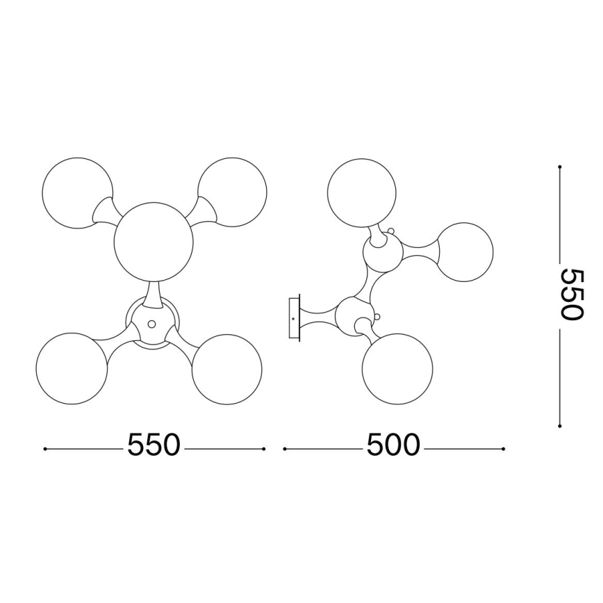Ideal Lux - Overflademonteret lysekrone NODI 5xE14/28W/230V 50x55 cm messing/hvid