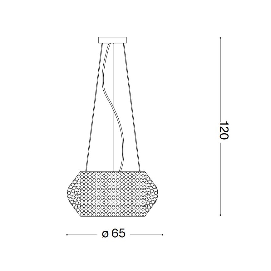 Ideal Lux - PASHA LED-krystallysekrone på wire, 14 x E14/40W, 230V, Ø 65 cm, guld
