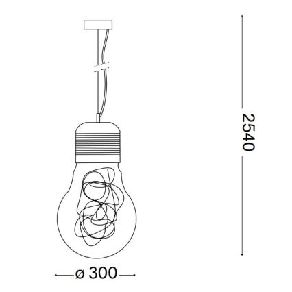 Ideal Lux - Pendel 1xE27/60W/230V diameter 30 cm