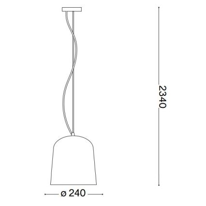 Ideal Lux - Pendel BISTRO 1xE27/60W/230V diameter 24 cm røget