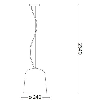 Ideal Lux - Pendel BISTRO 1xE27/60W/230V diameter 24 cm transparent