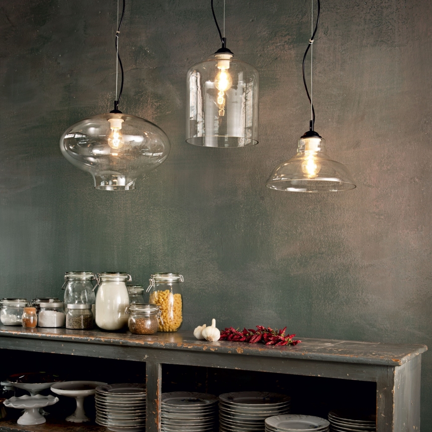 Ideal Lux - Pendel BISTRO 1xE27/60W/230V diameter 40 cm transparent