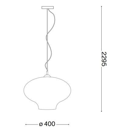 Ideal Lux - Pendel BISTRO 1xE27/60W/230V diameter 40 cm transparent