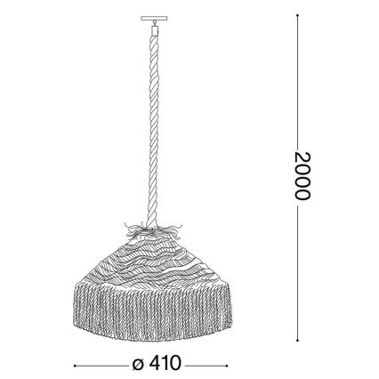 Ideal Lux - Pendel CANAPA 1xE27/15W/230V diameter 41 cm brun