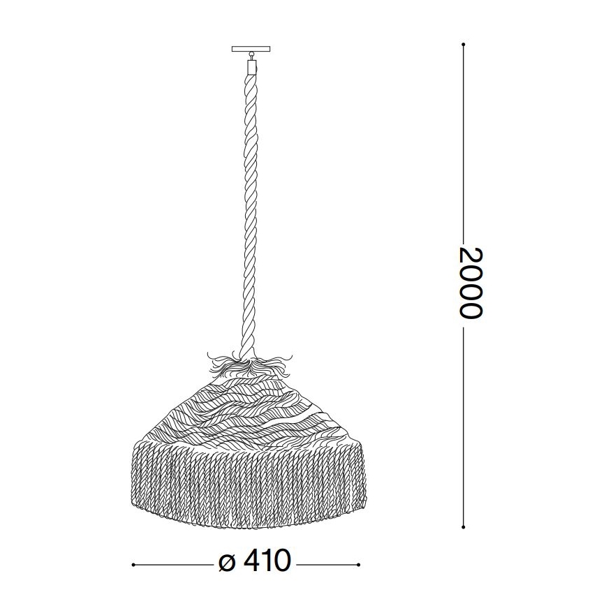 Ideal Lux - Pendel CANAPA 1xE27/15W/230V diameter 41 cm brun