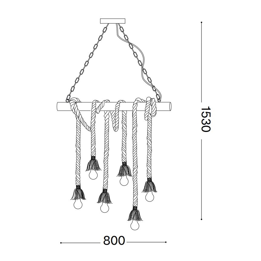 Ideal Lux - Pendel CANAPA 6xE27/15W/230V brun