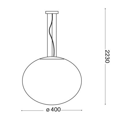 Ideal Lux - Pendel CANDY 1xE27/42W/230V diameter 40 cm hvid
