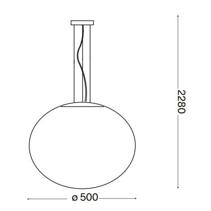 Ideal Lux - Pendel CANDY 1xE27/42W/230V diameter 50 cm hvid