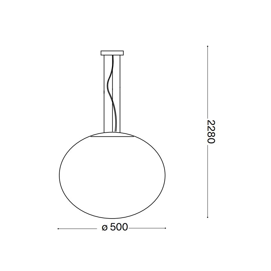 Ideal Lux - Pendel CANDY 1xE27/42W/230V diameter 50 cm hvid