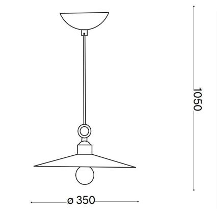 Ideal Lux - Pendel CANTINA 1xE27/42W/230V diameter 35 cm bronze