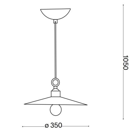 Ideal Lux - Pendel CANTINA 1xE27/42W/230V diameter 35 cm kobber