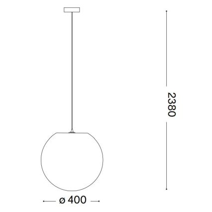 Ideal Lux - Pendel CARTA 1xE27/25W/230V diameter 40 cm hvid