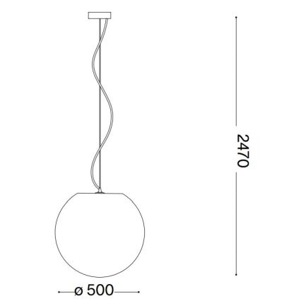 Ideal Lux - Pendel CARTA 1xE27/25W/230V diameter 50 cm hvid