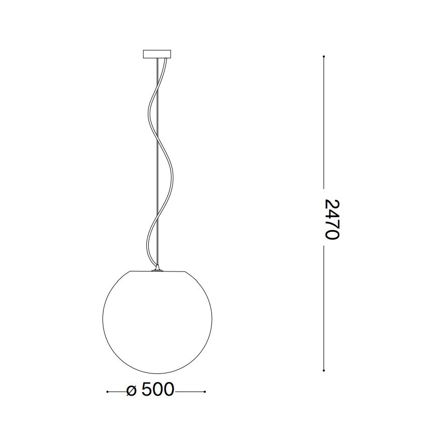 Ideal Lux - Pendel CARTA 1xE27/25W/230V diameter 50 cm hvid