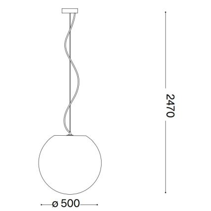 Ideal Lux - Pendel CARTA 1xE27/25W/230V diameter 50 cm hvid