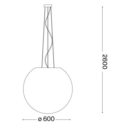 Ideal Lux - Pendel CARTA 1xE27/60W/230V diameter 60 cm hvid