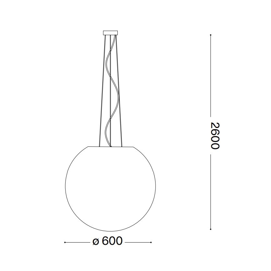 Ideal Lux - Pendel CARTA 1xE27/60W/230V diameter 60 cm hvid