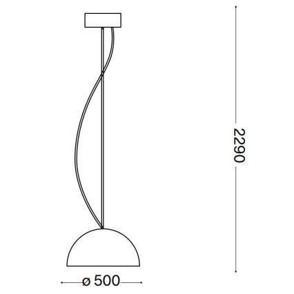 Ideal Lux - Pendel FOLK 1xE27/60W/230V diameter 50 cm brun