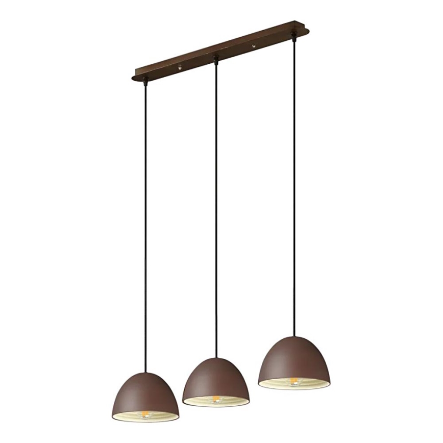 Ideal Lux - Pendel FOLK 3xE27/60W/230V brun