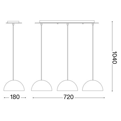 Ideal Lux - Pendel FOLK 3xE27/60W/230V brun