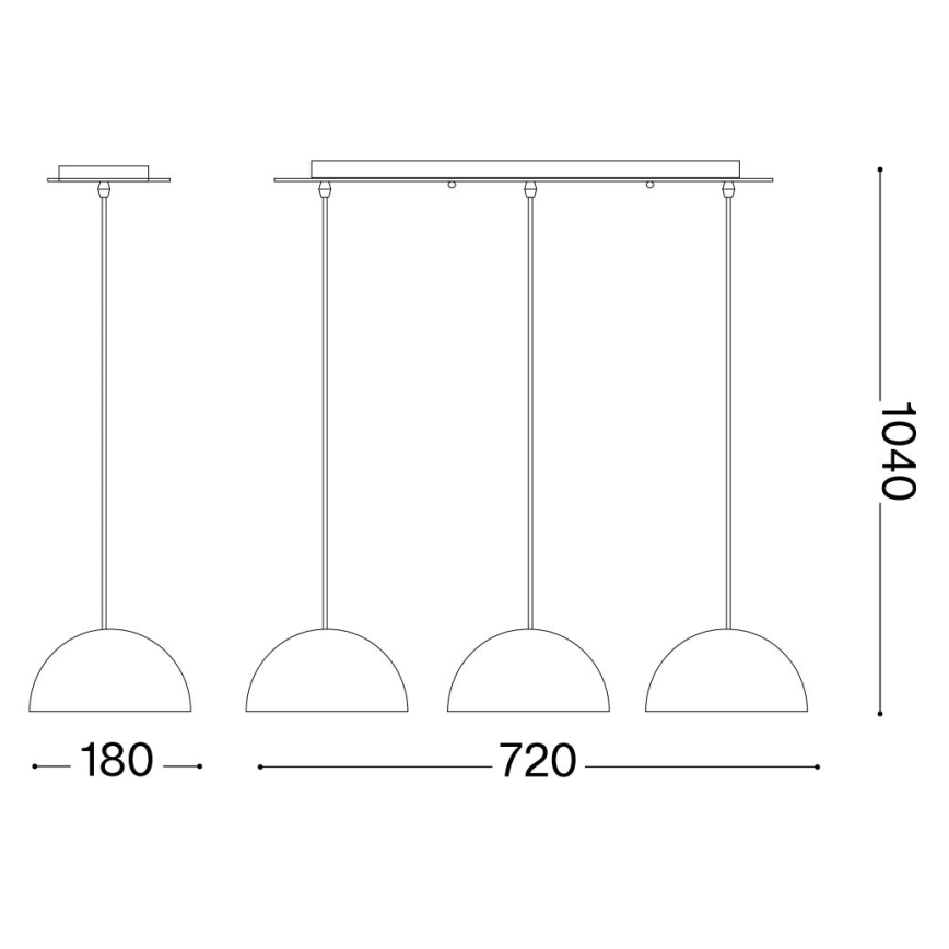 Ideal Lux - Pendel FOLK 3xE27/60W/230V brun