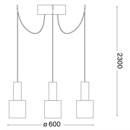 Ideal Lux - Pendel HOLLY 3xE27/60W/230V edderkop messing