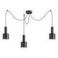 Ideal Lux - Pendel HOLLY 3xE27/60W/230V edderkop sort